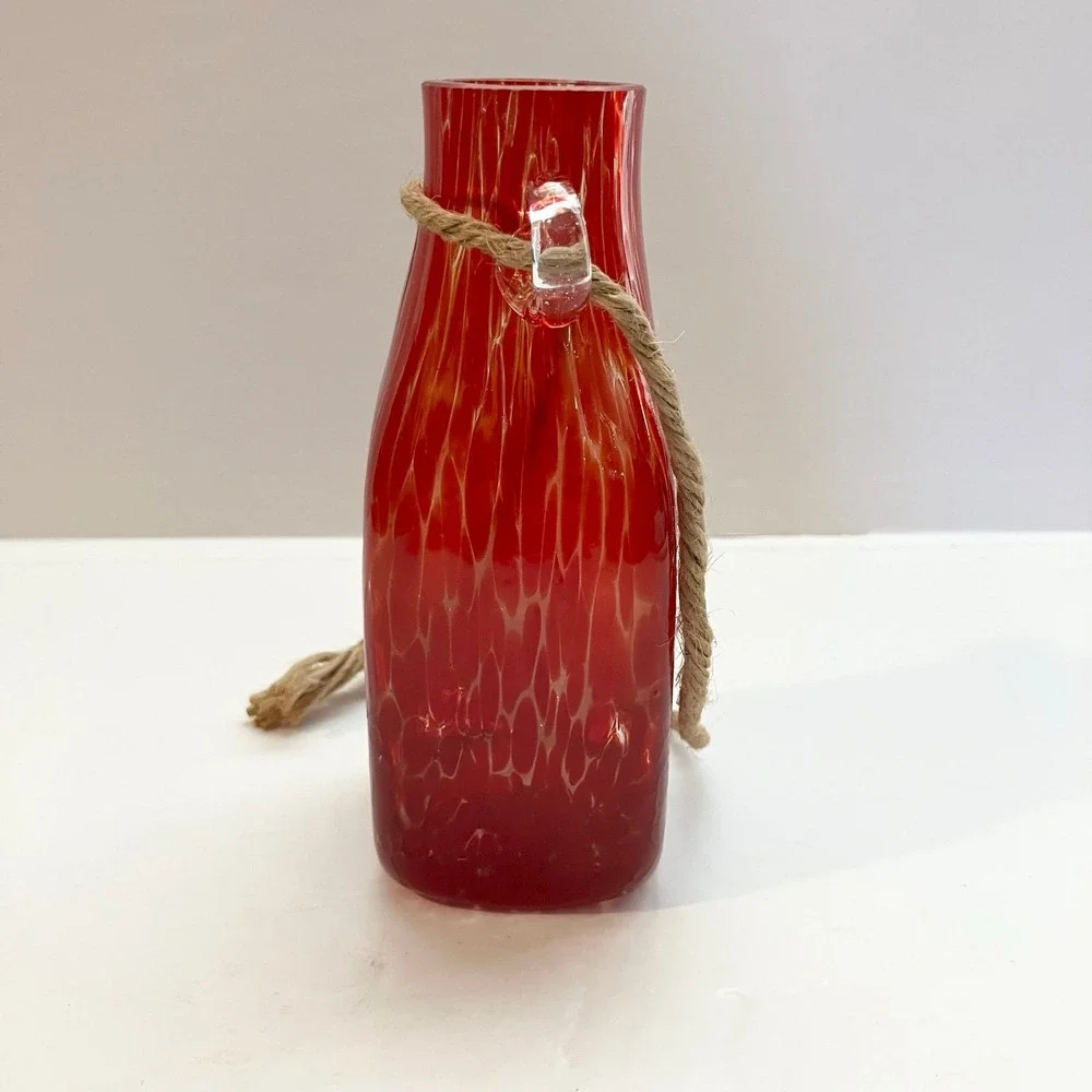Unique Glass MCM Handmade Polish Vase 7
